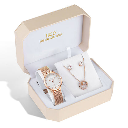 Coffret Montre femme élégante avec collier assorti