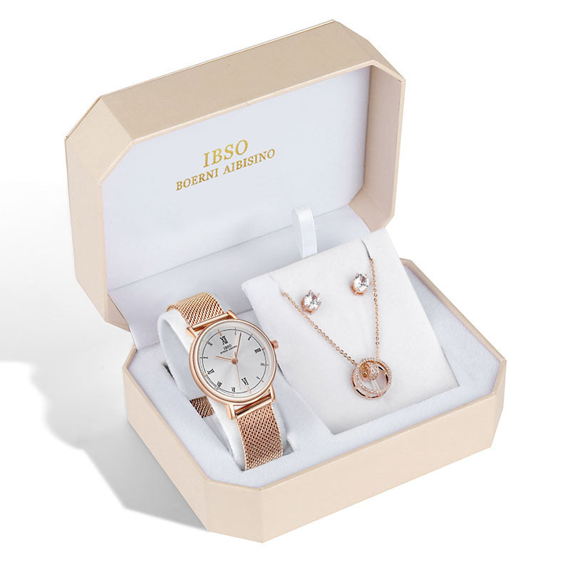 Coffret Montre femme élégante avec collier assorti