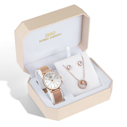 Coffret Montre femme élégante avec collier assorti