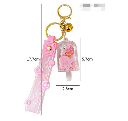 Porte-clés donut créatif à sable mouvant – Bouteille décorative tendance