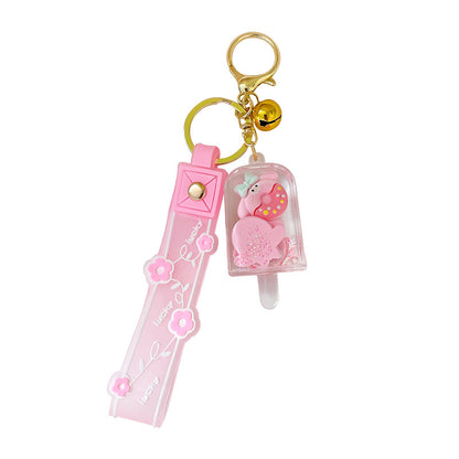 Porte-clés donut créatif à sable mouvant – Bouteille décorative tendance