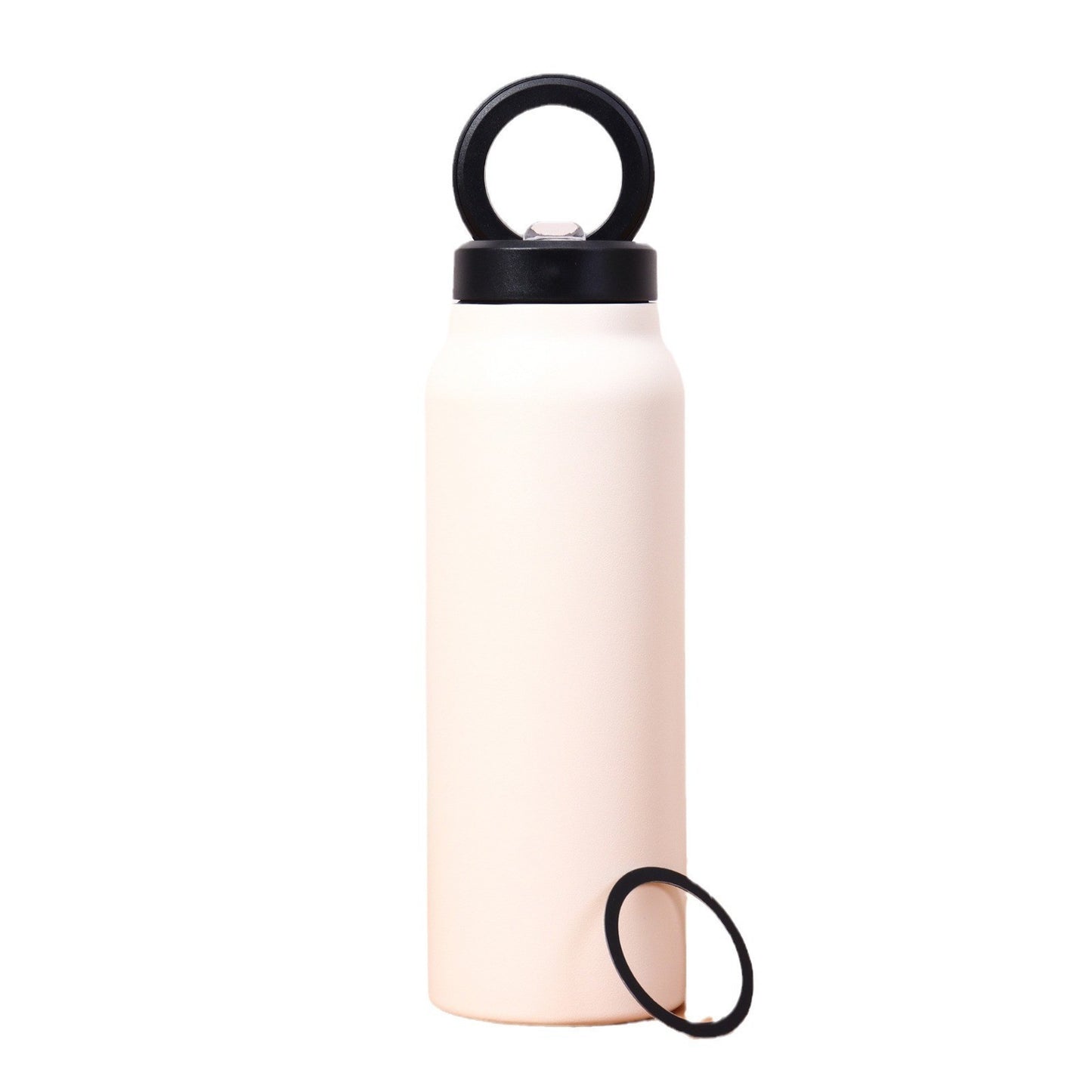 Insulated water bottle made of 304 stainless steel, double-walled vacuum insulation, with an integrated straw and an innovative magnetic system for attaching your phone. Perfect for sports, outdoor activities, and everyday use.