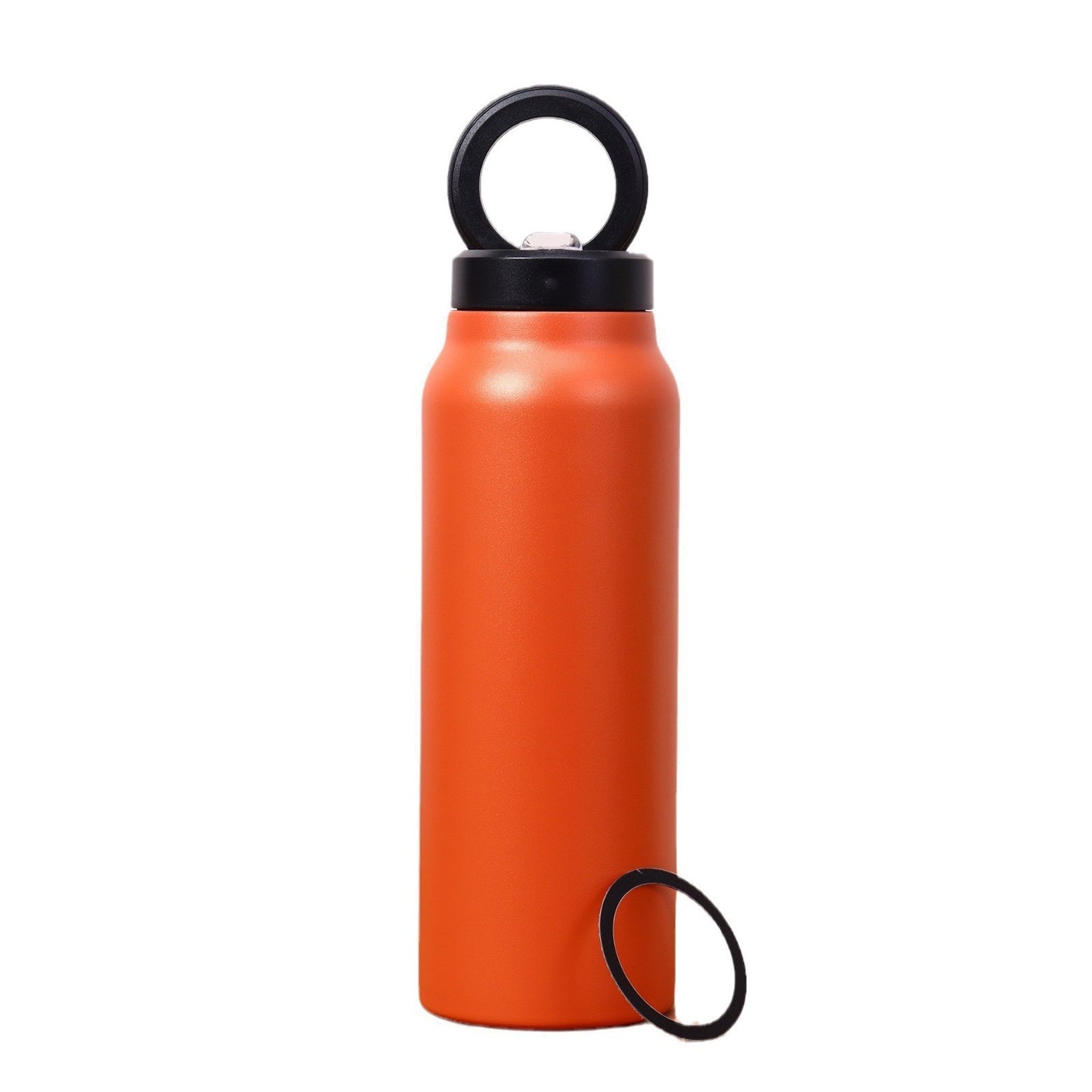 Insulated water bottle made of 304 stainless steel, double-walled vacuum insulation, with an integrated straw and an innovative magnetic system for attaching your phone. Perfect for sports, outdoor activities, and everyday use.