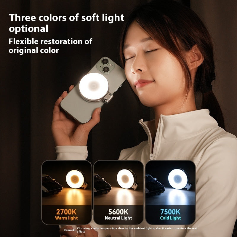 E-Lampe de remplissage beauté magnétique à fixation pour téléphone mobile