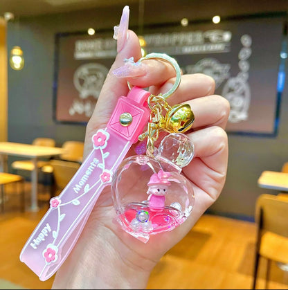 Porte-clés donut créatif à sable mouvant – Bouteille décorative tendance