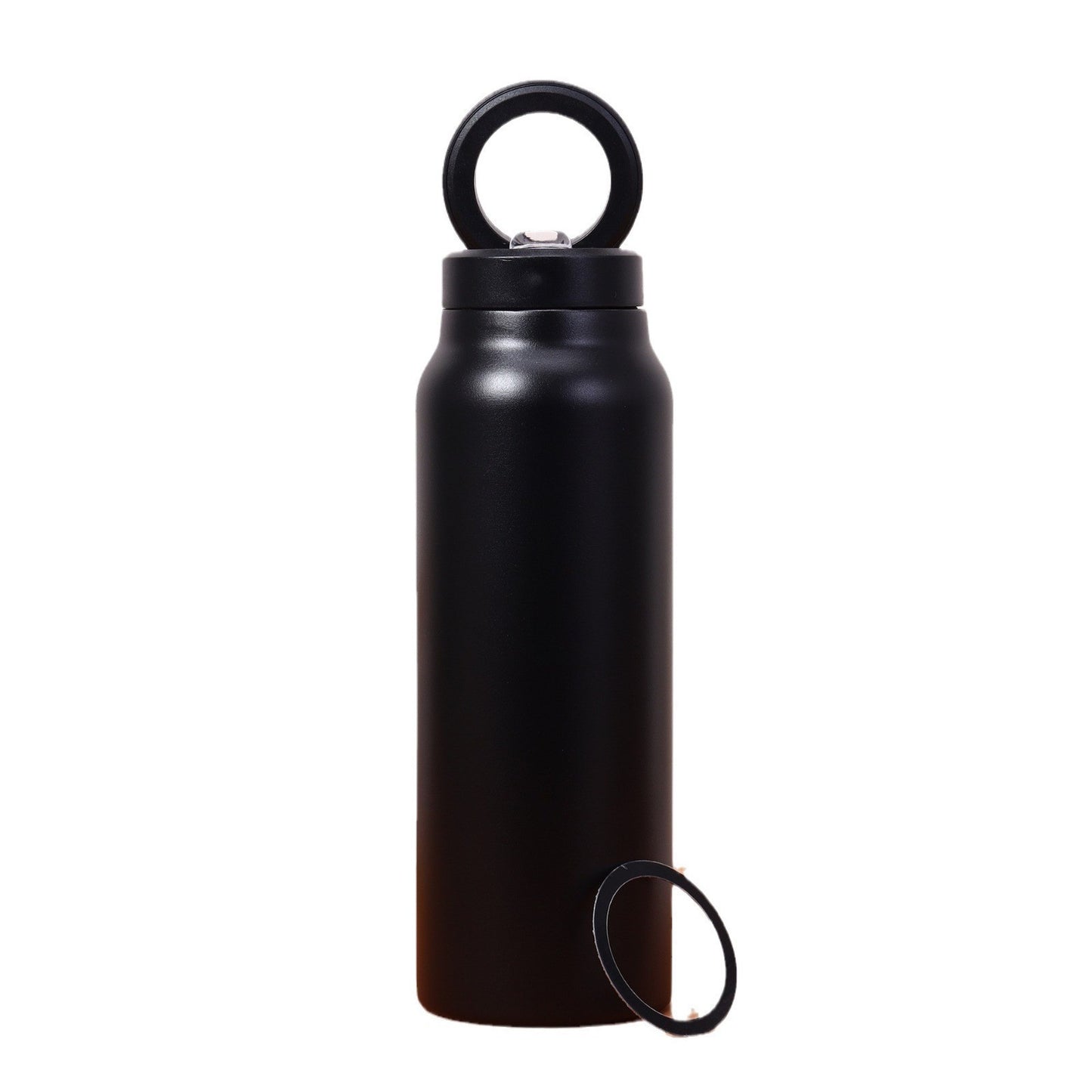 Insulated water bottle made of 304 stainless steel, double-walled vacuum insulation, with an integrated straw and an innovative magnetic system for attaching your phone. Perfect for sports, outdoor activities, and everyday use.