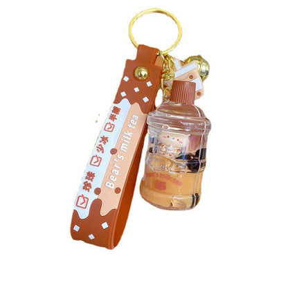 Porte-clés ours tasse de bubble tea – Pendentif mignon en acrylique