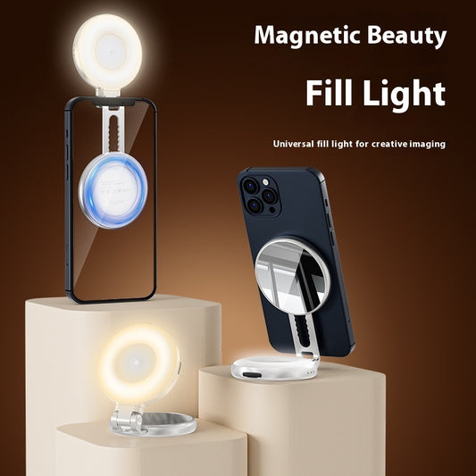 E-Lampe de remplissage beauté magnétique à fixation pour téléphone mobile