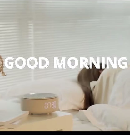 Réveil intelligent multifonction avec haut-parleur Bluetooth, chargeur sans fil, miroir LED & veilleuse